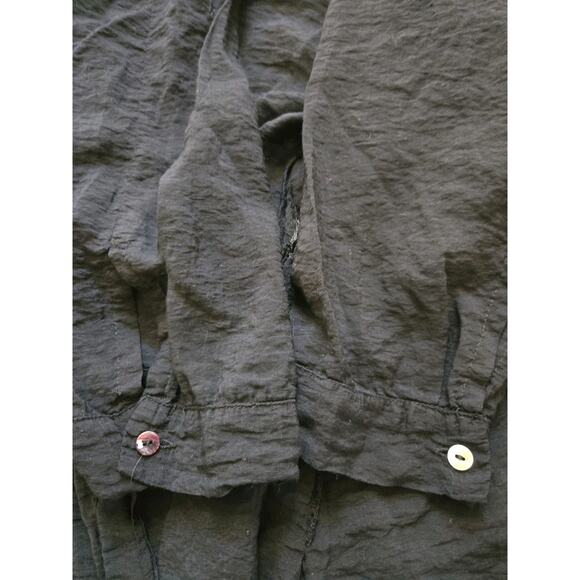 Womens Cut Loose Black Tunic Button-Up 3/4 Sleeve XL‎ Dress Pockets EUC - Picture 15 of 15